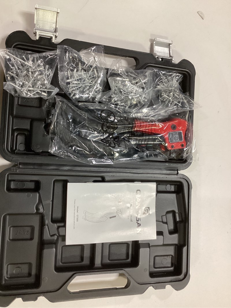 Condition photo showing As Is for rivet nut tool, 16-inch rivnut tool kit with 15 sae & metric mandrels, 236pcs rivnut assortment kit and rugged carrying case 16-inch/ 15 rivet nut mandrels