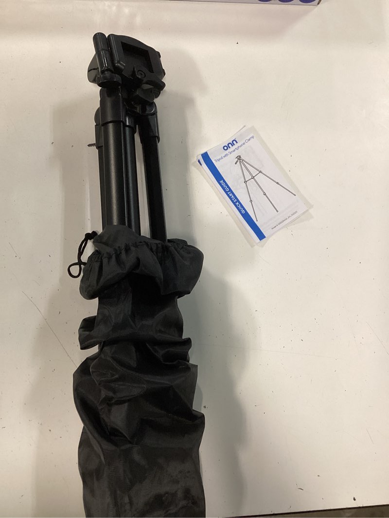 Condition photo showing Good Condition for onn 52" aluminum compact camera tripod adjustable height, light weight, mounts for slr|camera|smartphone|gopro
