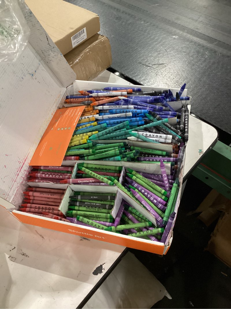 Condition photo showing As Is for shuttle art crayon bulk class pack - 720 count, 18 assorted colors with 40 crayons per color, non-toxic bulk crayon school supplies for teachers and kids arts & crafts supplies