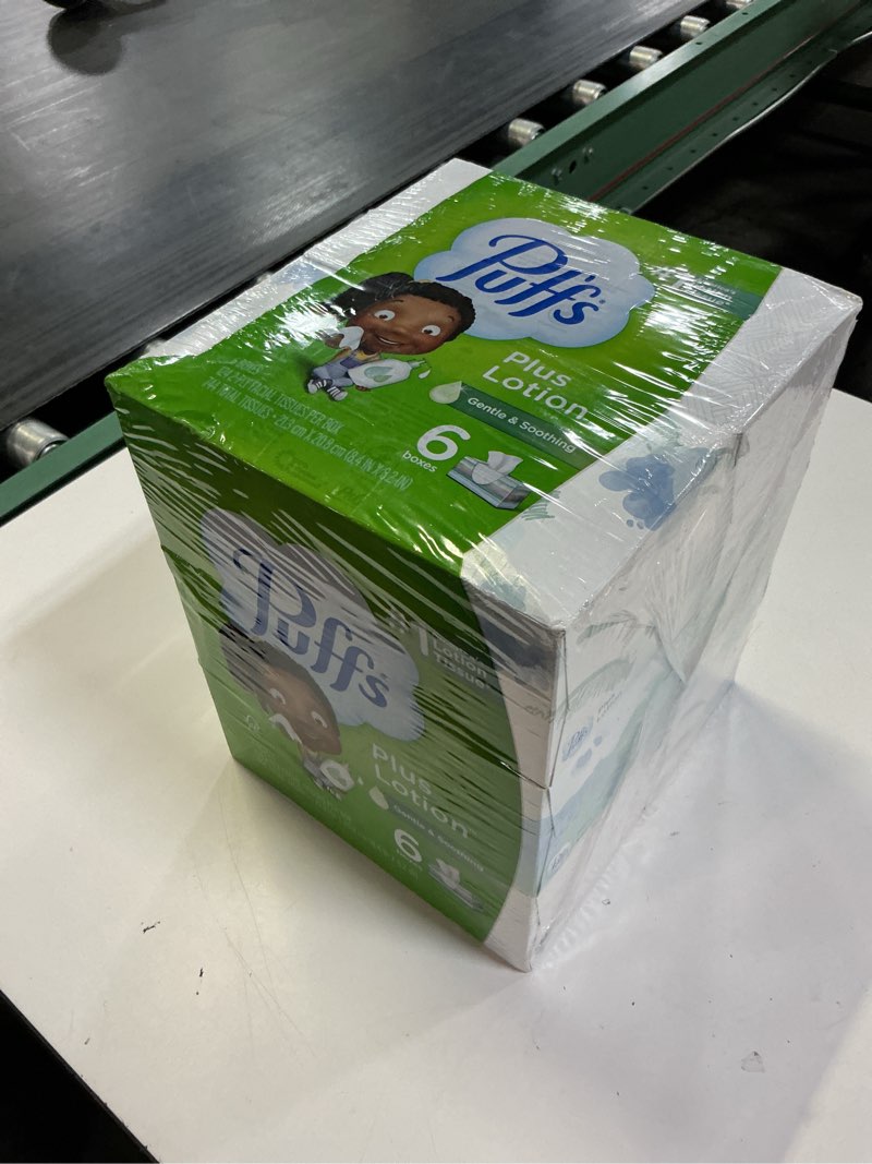 Condition photo showing New/Like New for puffs 137961 plus lotion facial tissue 2-ply 124 sheets/box 6 boxes/pack (39383)