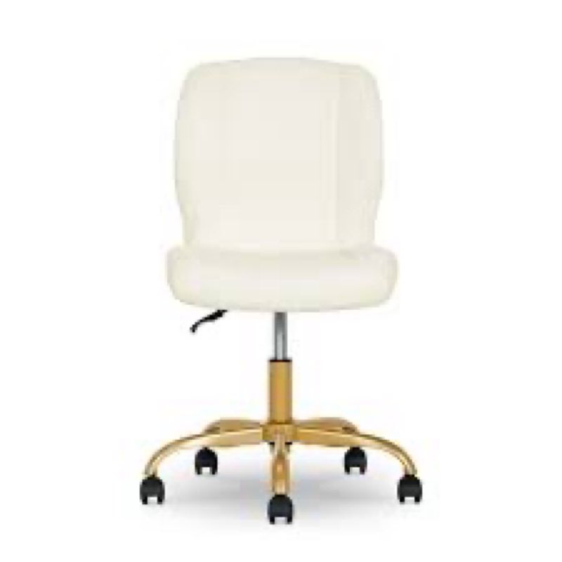 mainstays bouclé armless office chair for adults and teens, cream