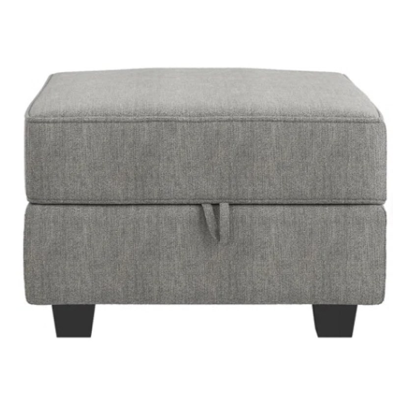 (Incomplete) gray storage ottoman 