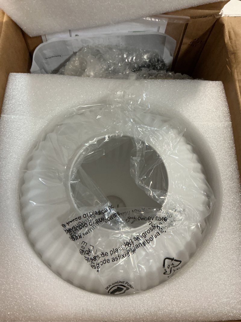 Condition photo showing Good Condition for KCO Lighting Milk Glass Pendant Light White Ribbed Glass Pendant Lighting Antique Brass Pendant Lights Small White and Gold Pendant Light Fixture Modern Globe Hanging Lamp White 20cm