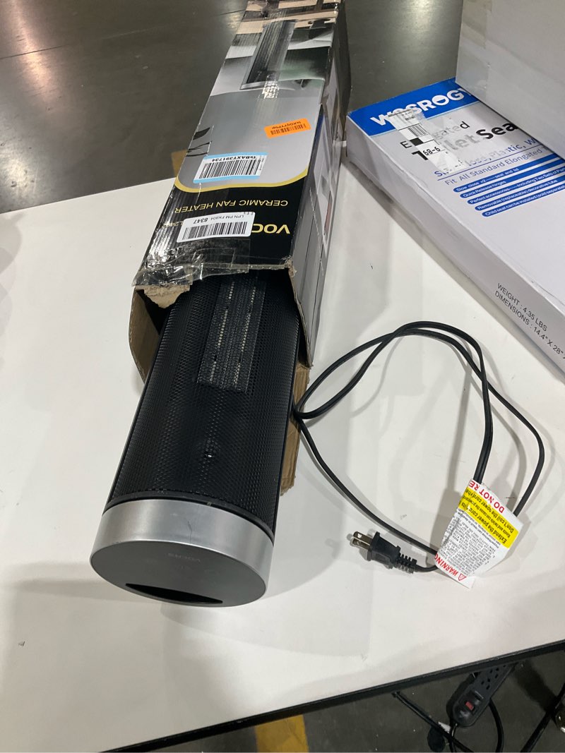 Condition photo showing As Is for Space Heater for Indoor Use with Remote - 70° Oscillating Tower Electric Heater, 24 Inchs, 12H Timer, 1500W Quiet PTC Ceramic Heating with Thermostat, Fast Safety Heat for Office, Home, Bedroom