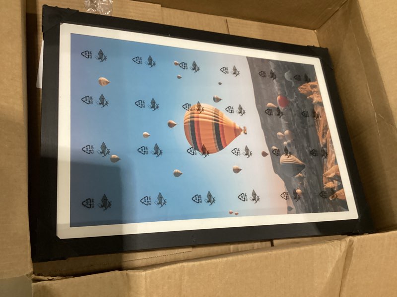 Condition photo showing Good Condition for jcjmy 12x18 picture frame with 11x17 mat, display photo 11x17 with mat or 12 x 18 without mat, wall hanging large 12 by 18 poster frame with plexiglass, black black 12x18 inch