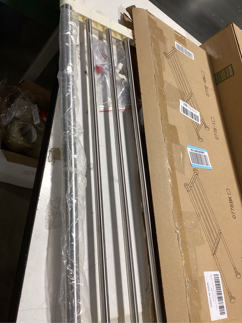 Condition photo showing Good Condition for Hershii Expandable Closet Tension Shelf Rod Adjustable Storage Rack Heavy Duty DIY Organizer Divider for Wardrobe Cupboard Kitchen Bathroom 82-117.5cm/32.28-46.25inches