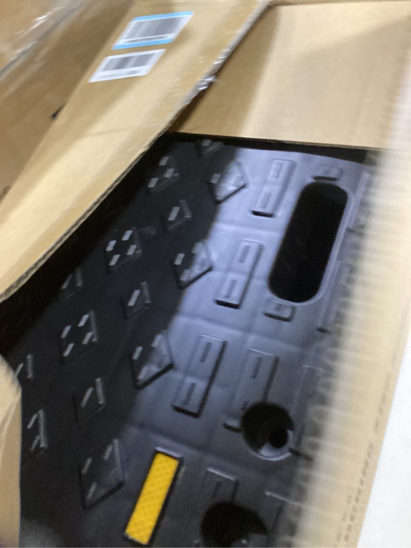 Condition photo showing Good Condition for 4" high 2 pcs portable car curb driveway ramps, heavy duty plastic threshold ramp for wheelchair, steps, bikes, motorcycles, load capacity 6600 lbs