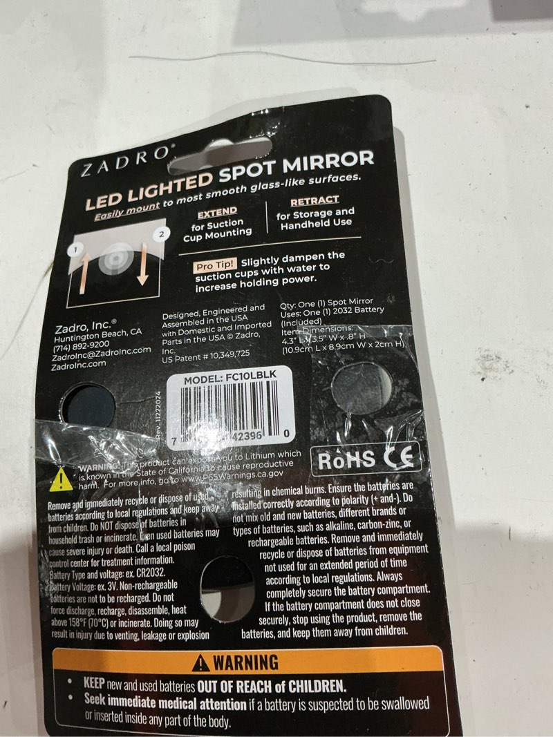 Condition photo showing Good Condition for zadro s 10x led lighted spot mirror with suction cups