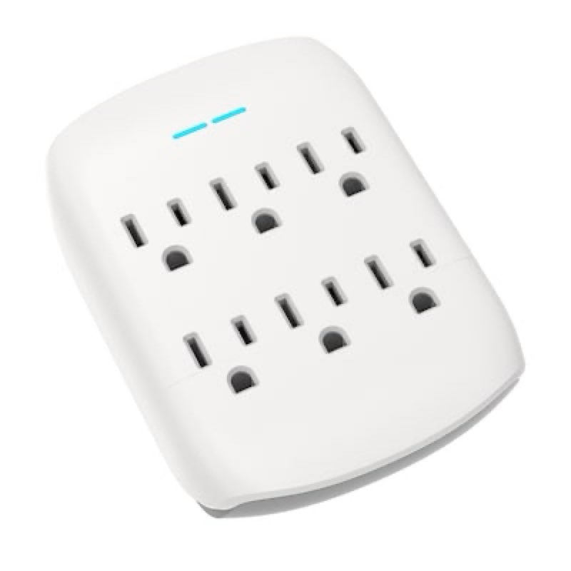 utilitech 6 -outlet 900 joules 1875 -watts 1875va white indoor ac surge protector
