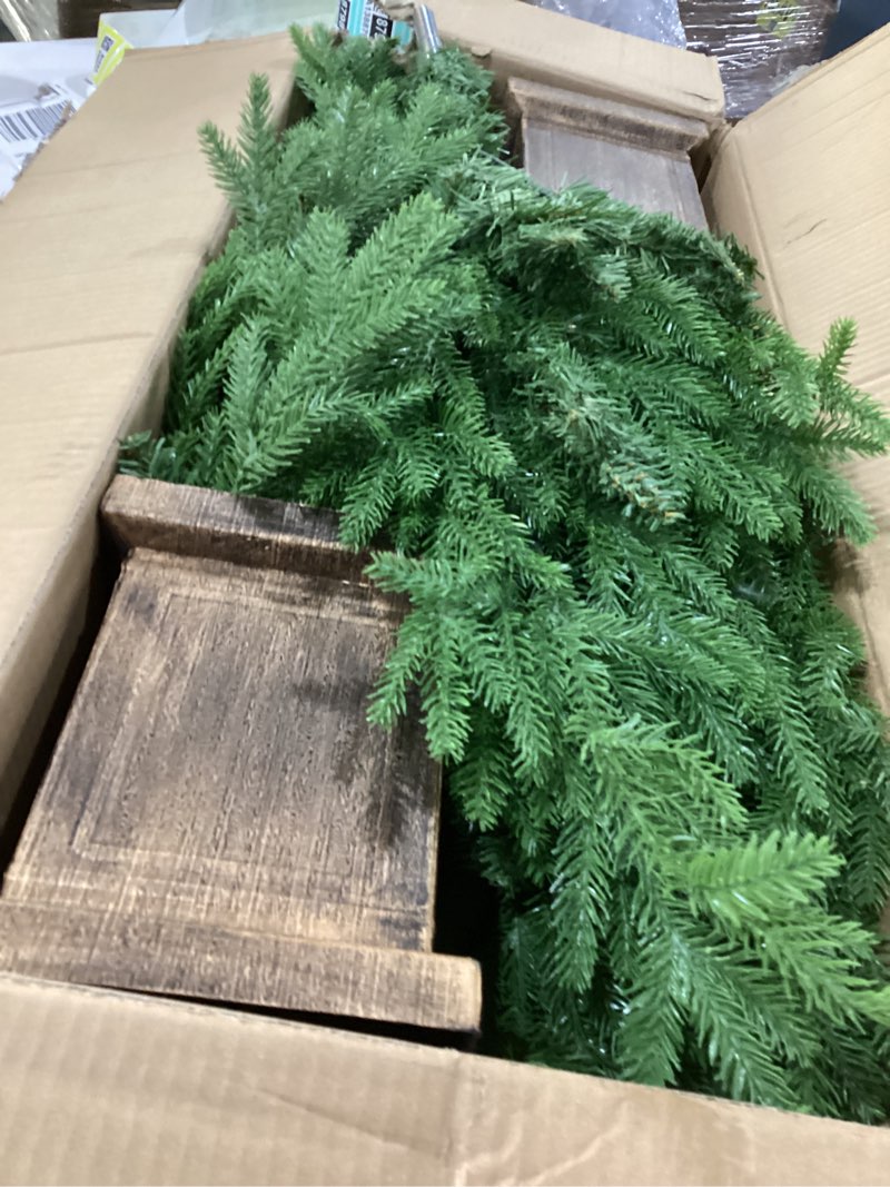 Jin&Bao 4FT Potted Christmas Tree with 100 Lights, 2 Pack Artificial Xmax Tree Timer Function with R