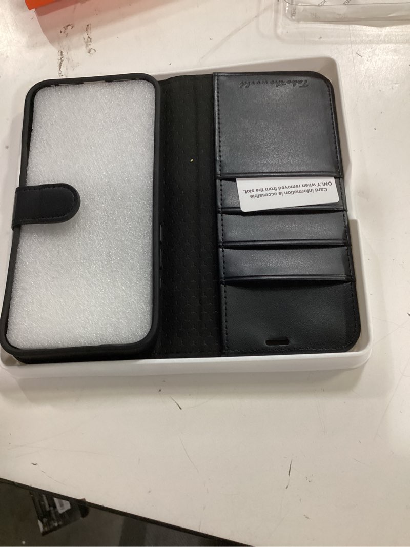 Condition photo showing Good Condition for tucch wallet case for iphone 17 pro max (6.9") 2025, rfid blocking 4 card holders | kickstand | shockproof tpu shell | pu leather | magnetic closure | protective flip folio cover | black