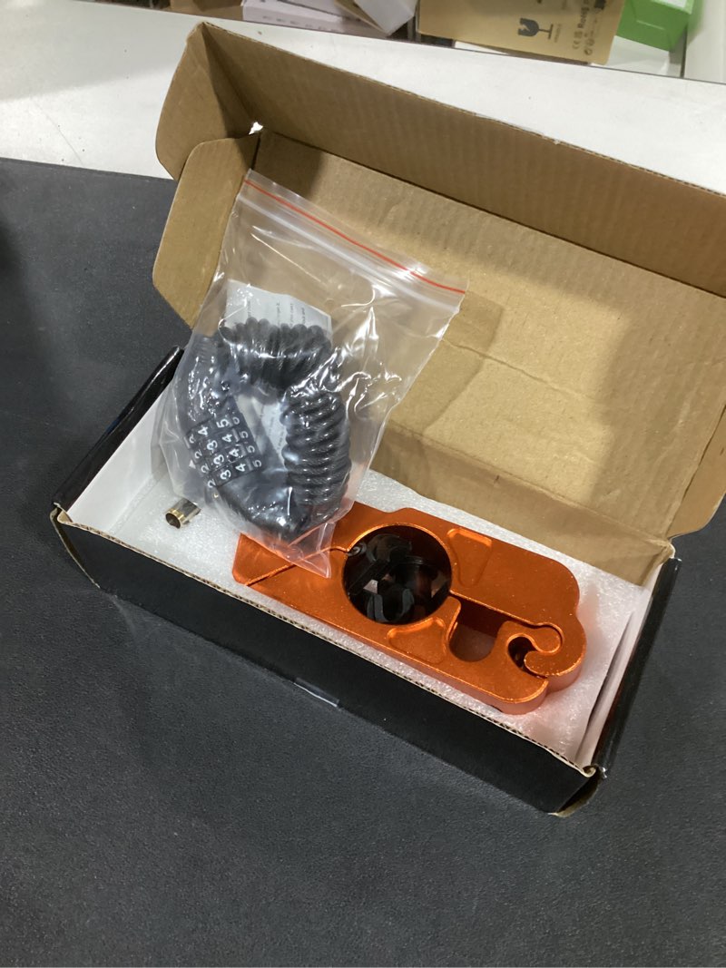 Condition photo showing Good Condition for Motorcycle Lock, Heavy Duty Anti Theft Helmet, Brake and Handlebar Lock, Universal for Motorcycles, ATVs, Dirt Bikes, Mopeds?Scooters, Orange