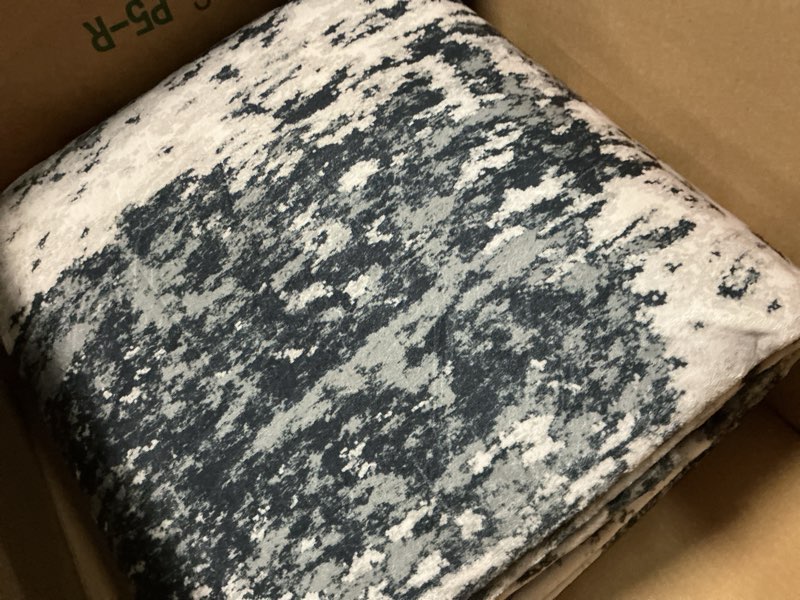 Condition photo showing Good Condition for washable area rugs 8'x10' non-slip modern abstract soft for living room entryway bedroom nursery, print pattern, black navy blue gray black/navy blue/gray 8' x 10' (rectangular)