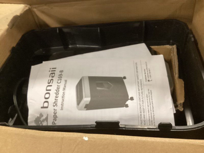 Condition photo showing As Is for Bonsaii 15-Sheet Office Paper Shredder, 40 Mins Heavy Duty Shredder for Home Office, Crosscut Shreder with Anti-Jam System & P-4 High Security Supports CD/Credit Cards/Staple,5 Gal Pullout Bin C169-B 1 5 Sheet-40 mins
