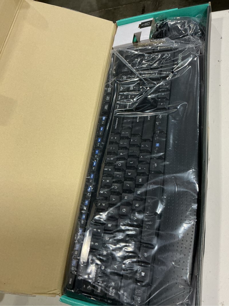 Condition photo showing New/Like New for logitech mk345 wireless keyboard and mouse combo with palm rest, 2.4 ghz usb receiver, compatible with pc, laptop, black