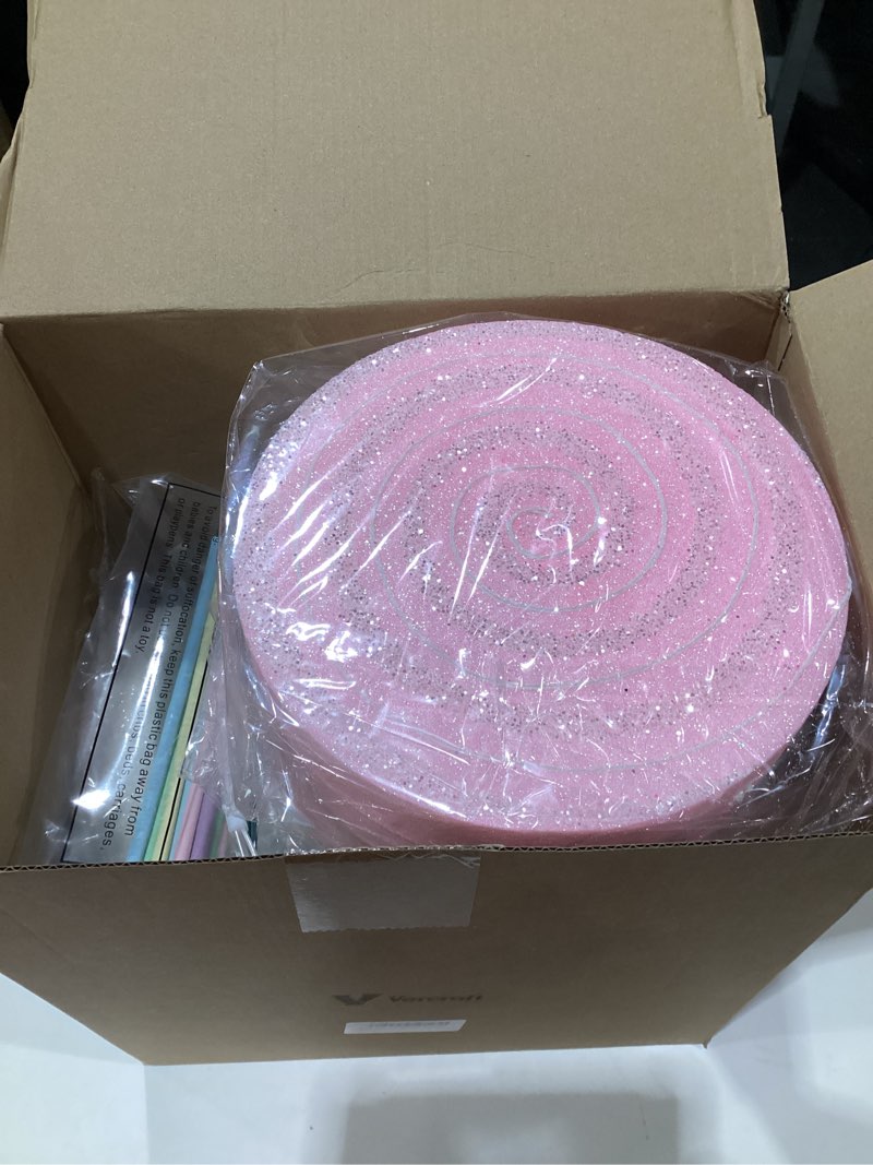 Condition photo showing Good Condition for 12 Pcs 15.75'' Large glitter Candy Christmas Decorations Giant Pastel Lollipop Candy Decorations with Sticks Red White Peppermint Xmas Decor for Christmas Tree Ornaments Holiday, 6 Styles 12 Pastel