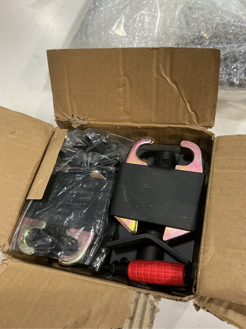 Condition photo showing As Is for 2 pack s16100700 small black two way lockable gate latch (3"x5") for metal gates with 1-1/4" to 1-1/2" diameter tubes replaces s16100700 farm gate latch, with 4-digit combination lock
