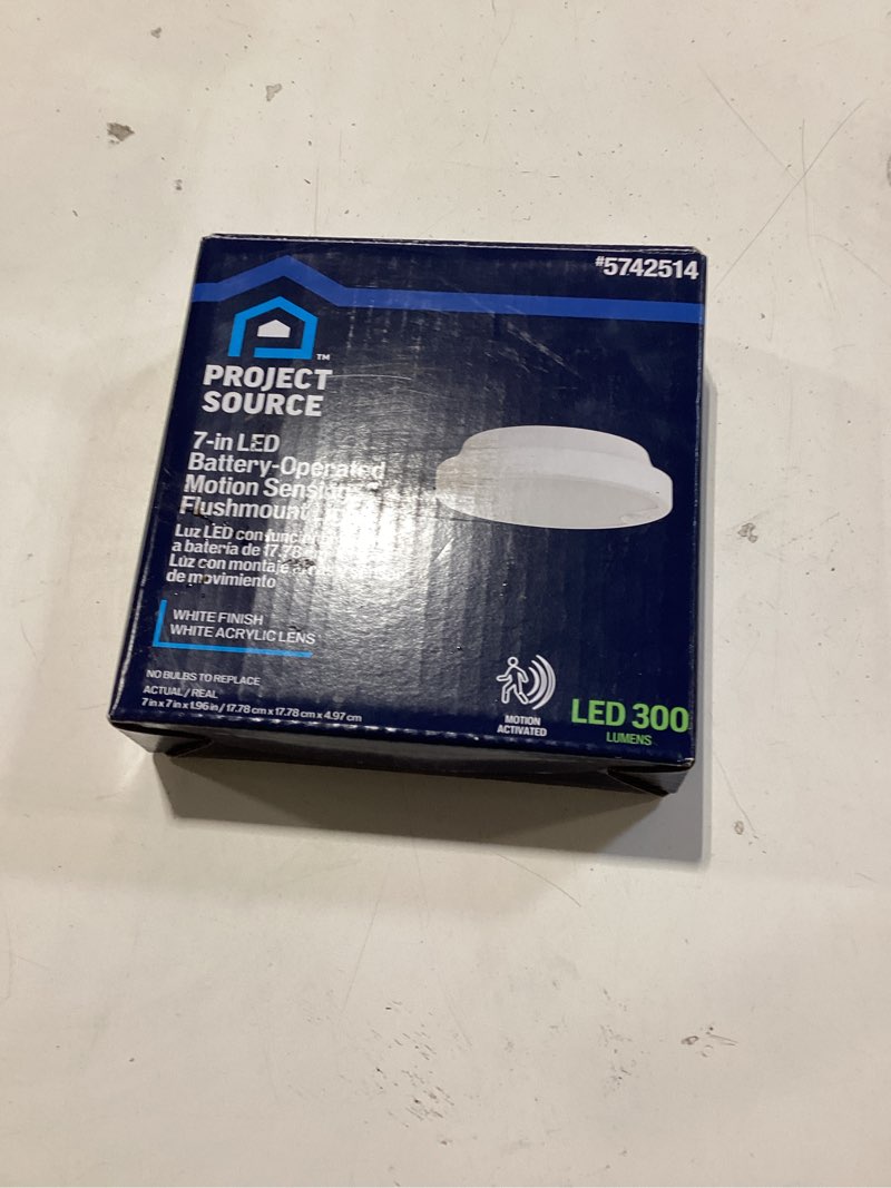 project source 7-in white indoor 1 -light led tunable white motion sensor flush mount light
