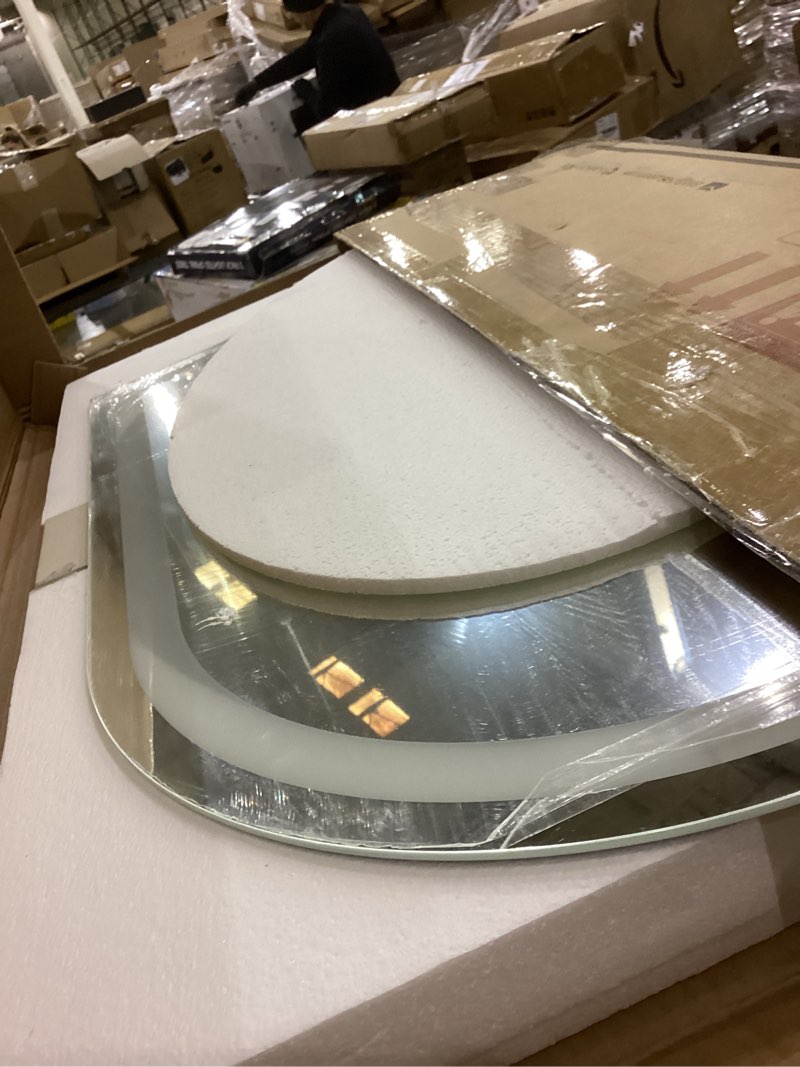 TETOTE Oval Led Lighted Bathroom Mirror Matte Black Frame 20" x 28" Front and Backlit Oval Light up 