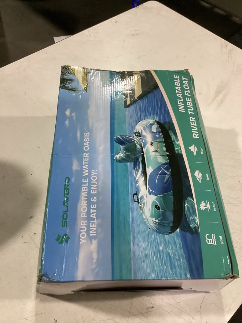 Condition photo showing Good Condition for hldirect inflatable river tube lake float for adults, heavy duty double river float with backrests, built-in cooler, 2 cup holders for pool, lake, beach, summer water activities 53"-single