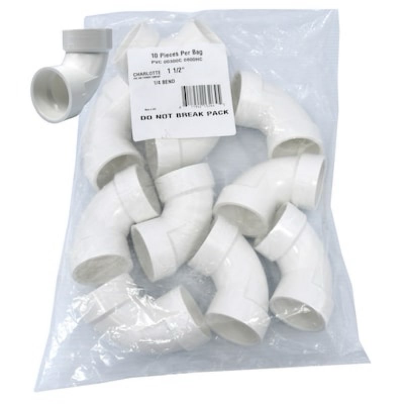 Charlotte Pipe 1-1/2-in x 1-1/2-in Dia 90-Degree 8-Pack Schedule 40 Elbow