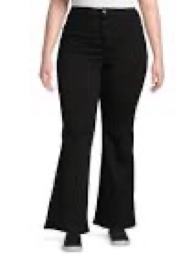 dollhouse Women's Curvy Junior Plus high Rise Form Fitting Curvy Flare Black size 16w