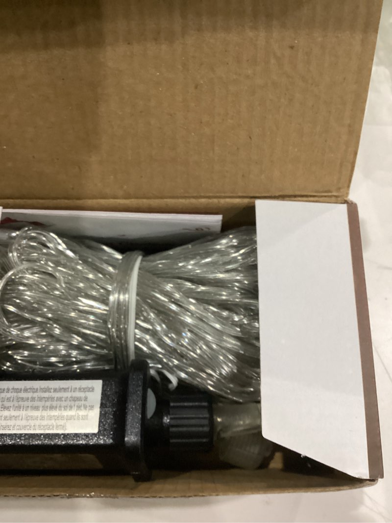 Condition photo showing As Is for JMEXSUSS 66ft 200 LED White Christmas Lights Indoor Outdoor, Connectable String Twinkle Lights Outdoor Clear Wire Plug in for Bedroom House Fireplace Christmas Tree Decoration