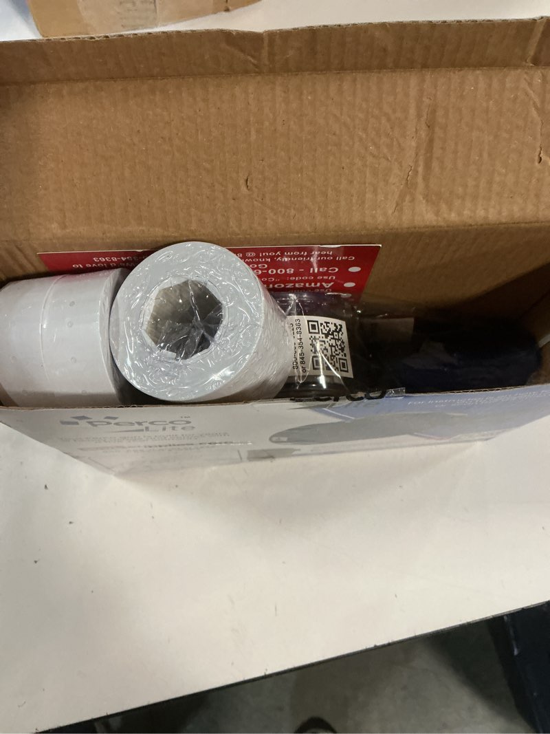 Condition photo showing New/Like New for perco lite 1 line price gun with price-marking labels kit — includes 5,000 blank white labels, 1 gun clip, 2 ink rollers — 1 ink roll & labels preloaded — ideal for retail pricing, inventory, and more price gun kit