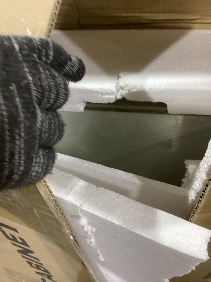 Condition photo showing Good Condition for TokeShimi 36x24 Bathroom Mirror with Storage, Gold Recessed Medicine Cabinet with Mirror Aluminum 2 Door, Wall Mounted Metal Medicine Cabinets for Bathroom Vanity with Beveled Mirror