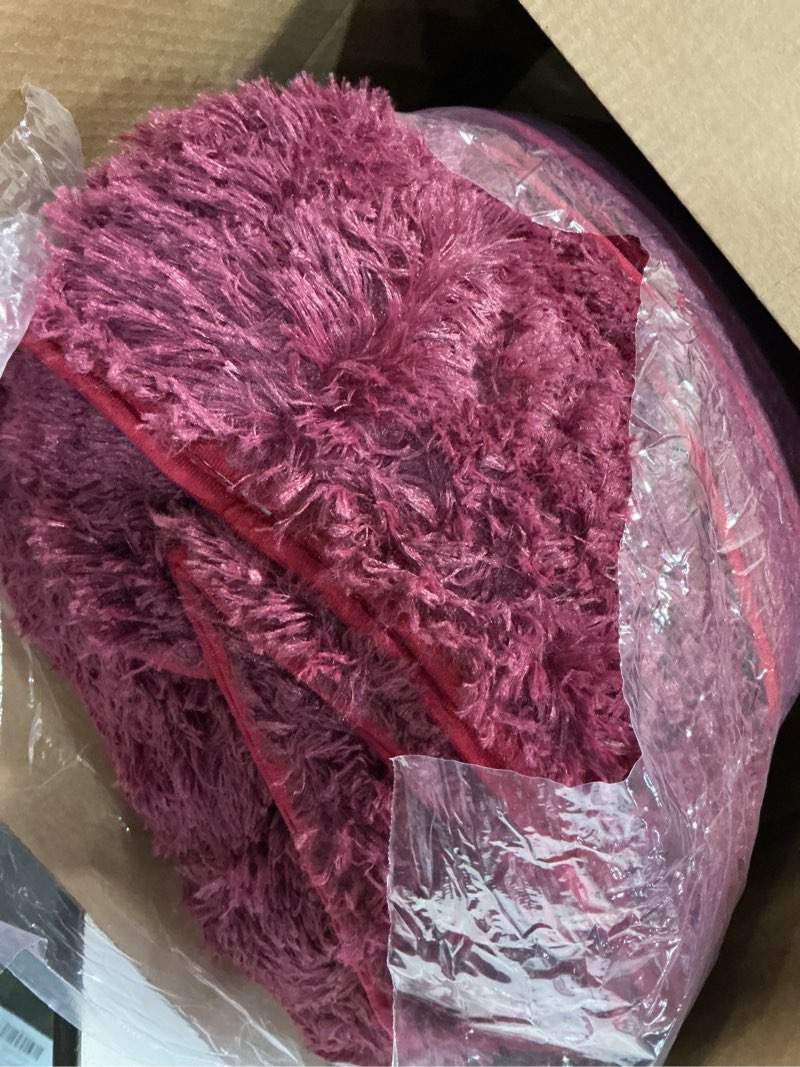 Condition photo showing Good Condition for 8x10 area rugs for living room bedroom, large area rug shaggy carpet soft plush furry bedside rug, rugs for home decor (burgundy, 8 x 10) 8' x 10' (rectangular) burgundy