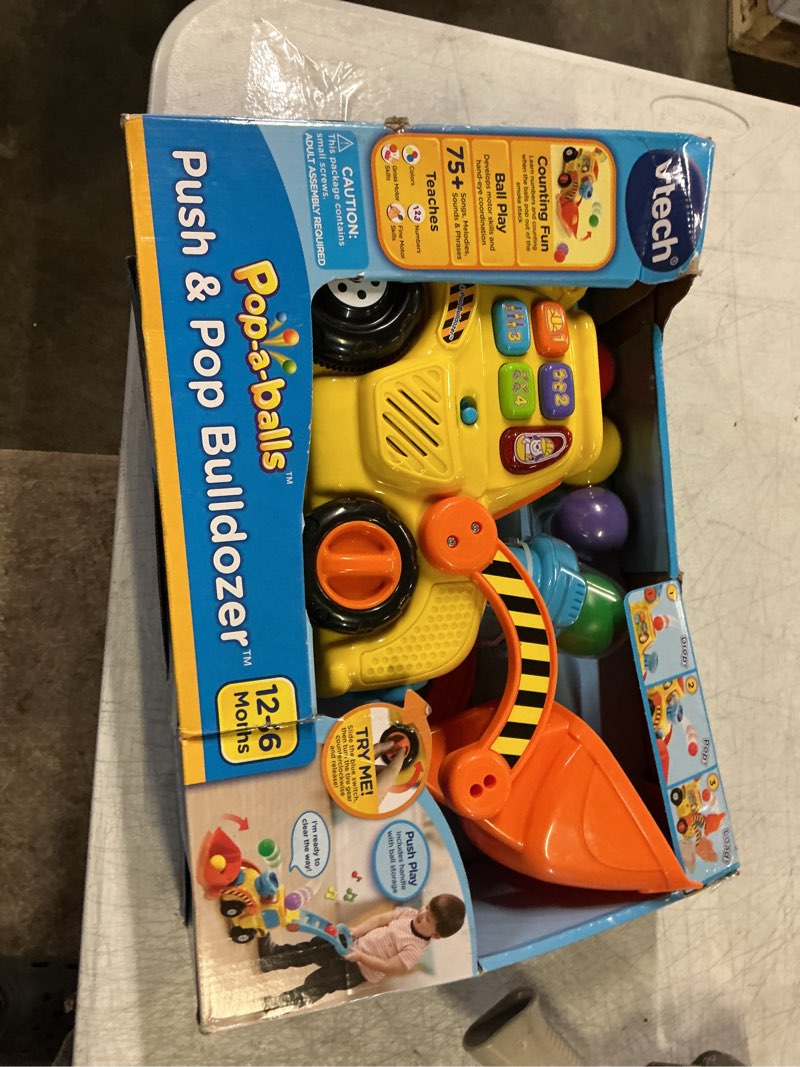 VTech Pop-a-Balls Push and Pop Bulldozer, Yellow