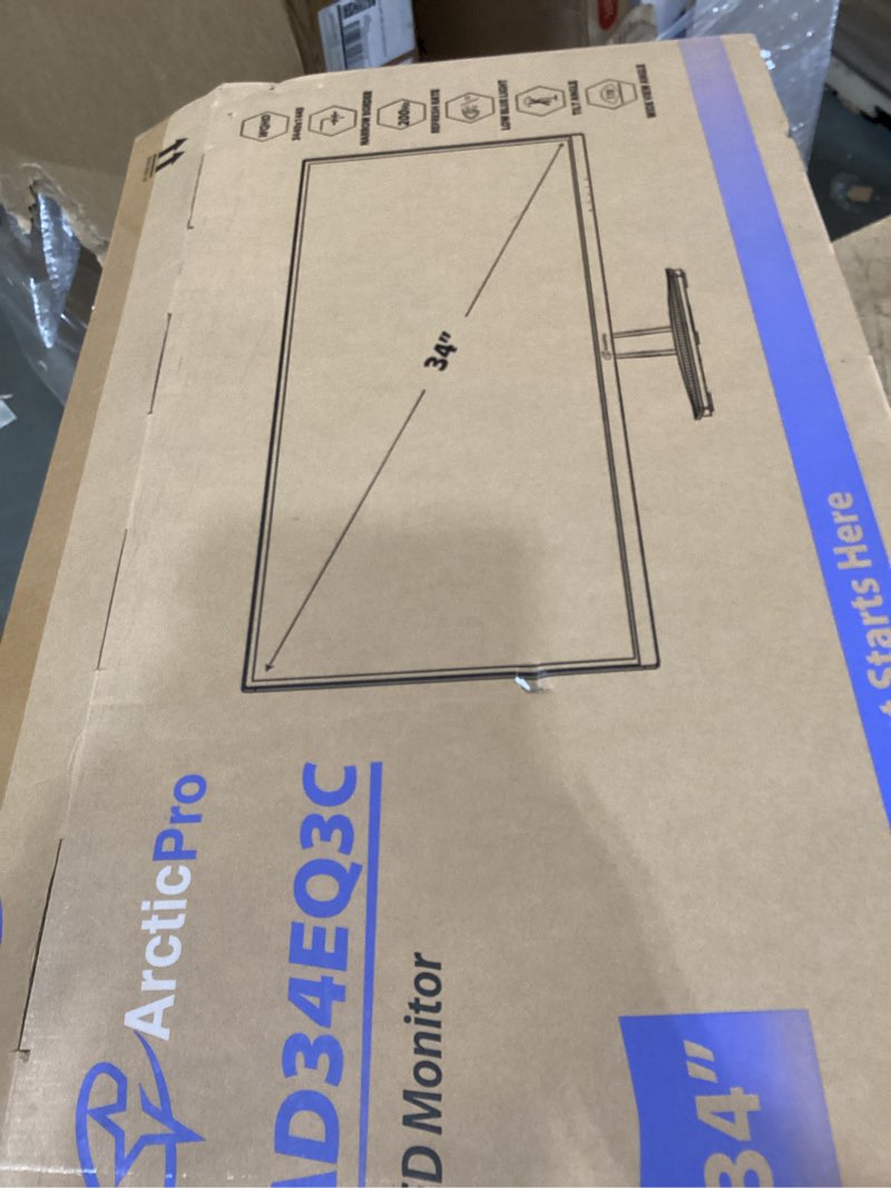 Condition photo showing New/Like New for arcticpro 34inch 200hz curved gaming monitor, wqhd 3440 * 1440p computer monitor, 1ms mprt, adaptive sync, 3000:1, 3-sided frameless, ultra slim, 122% srgb, bluelight filter, hdmi(tmds)& dp ports 34" 200hz wqhd curved