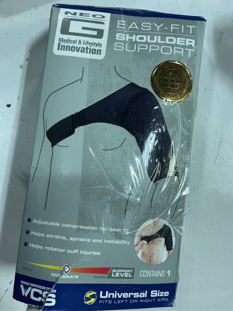 Condition photo showing Good Condition for neo g easy-fit adjustable neoprene shoulder support brace, one size fsa/hsa eligible