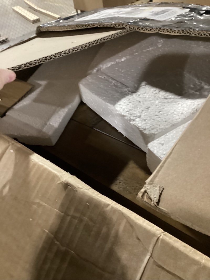 Condition photo showing As Is for Martin Svensson Home Monterey Chairside Table - Natural - Coastal Multi-Use Table with Charging Station and Drawer for Bedroom or Living Room Reclaimed Natural