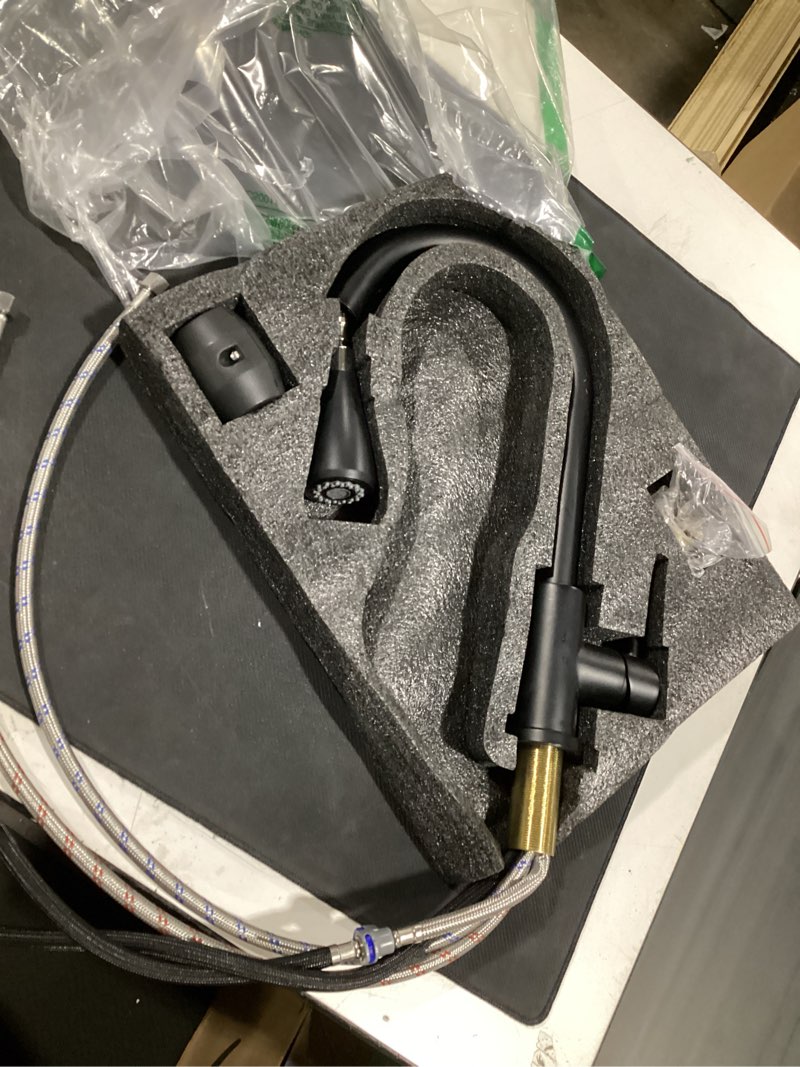 Condition photo showing As Is for missing parts similar to black kitchen faucets with pull down sprayer kitchen sink faucet with pull out sprayer single hole deck mount single handle stainless steel grifos de cocina 866068r b - black contemporary