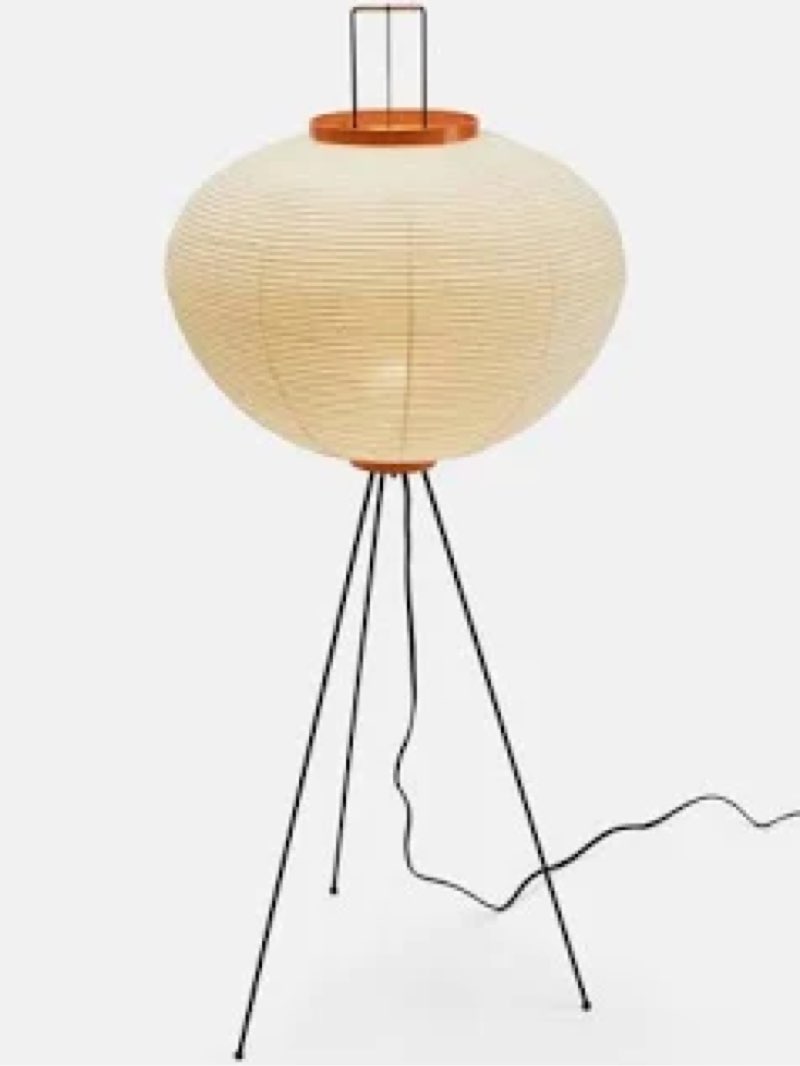 nogy noguchi japanese rice paper floor lamp • 3000k akari standing light for living room bedroom, mo