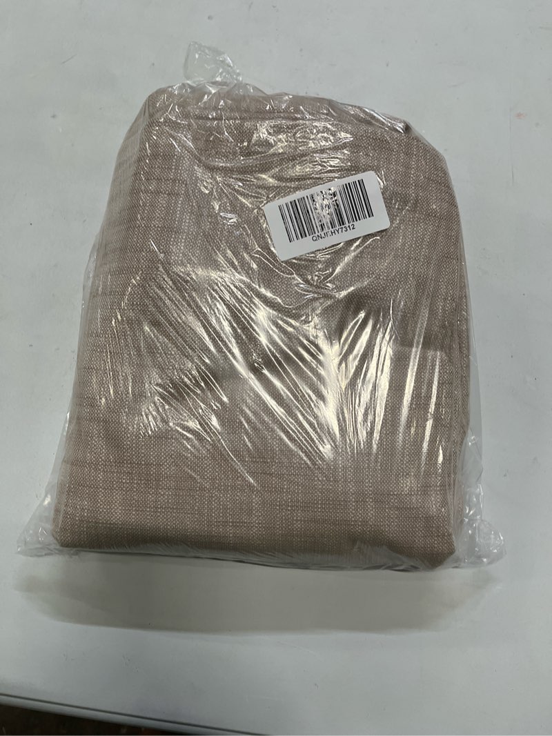 Condition photo showing Good Condition for textured cotton true blackout curtain, 48x84, flax