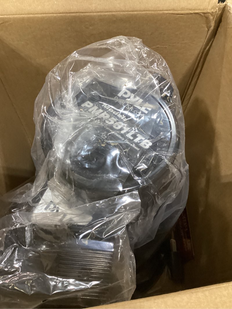 Condition photo showing New/Like New for Pyle Portable Compact PA Megaphone Speaker with Alarm Siren & Adjustable Volume - 50W Handheld Lightweight Bullhorn - with Mic, AUX IN for MP3 & Rechargeable Battery - Indoor Outdoor Use - PMP561LTB