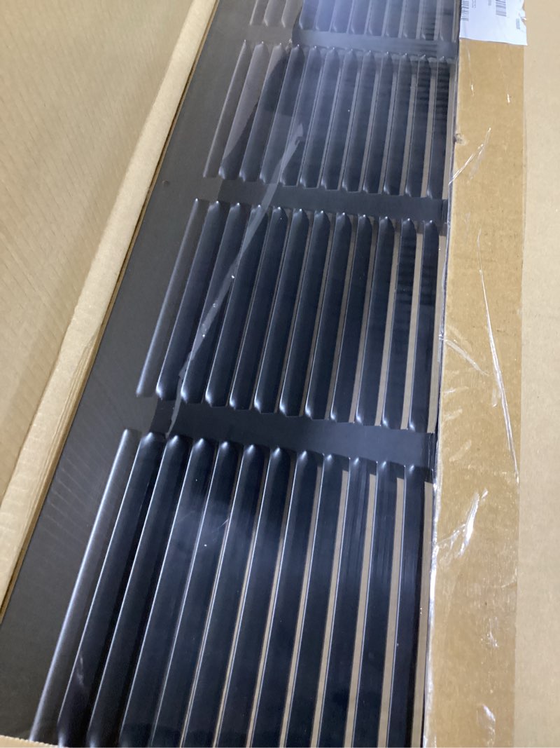Condition photo showing Good Condition for HVAC Premium 24'' x 12'' [Duct Opening] Flat Stamped Steel Return Air Grille - Sidewall and Ceiling - HVAC Vent Duct Cover - Black [Outer Dimensions: 25.75''w X 13.75''h]