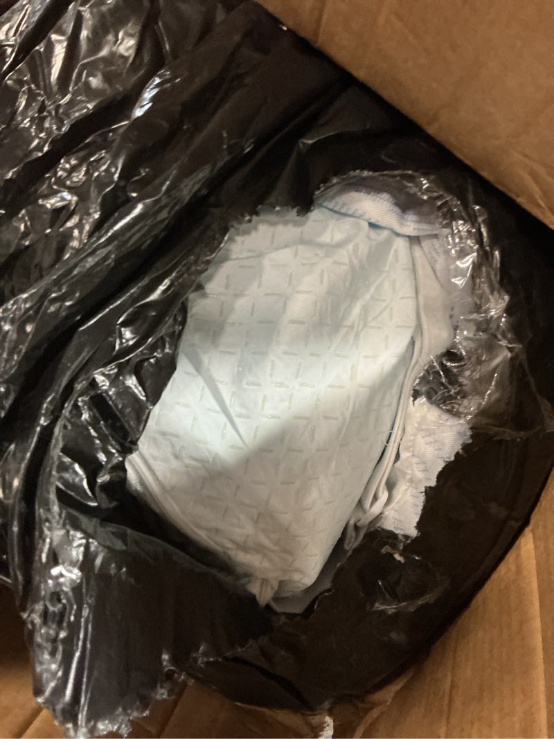 Condition photo showing As Is for 3 inch full size gel memory foam mattress topper high density cooling pad pressure relief bed topper with removable & washable cover full?54x75in? 3 inch?white?