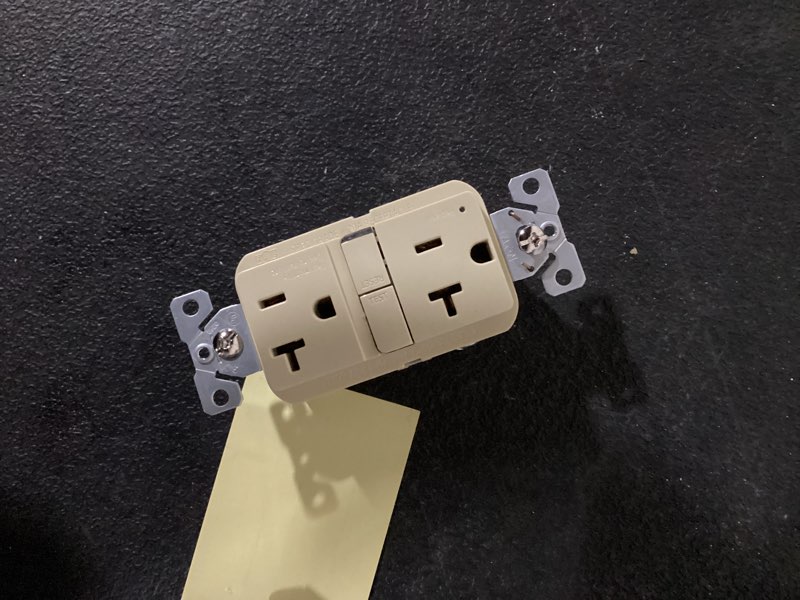 Condition photo showing As Is for eaton 20 -amp 125-volt gfci residential decorator outlet receptacles , ivory