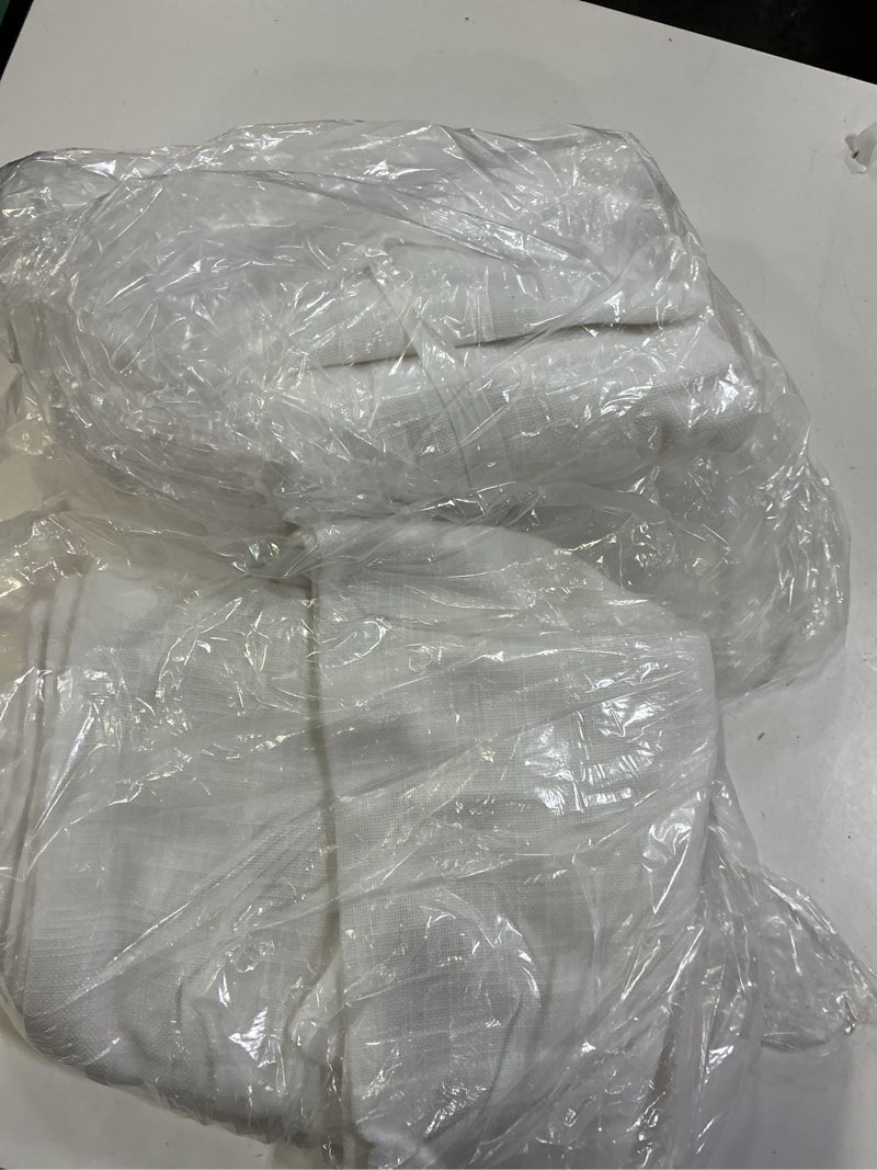 Condition photo showing Good Condition for cotton sheer curtain set (set of 2), 48x96, white