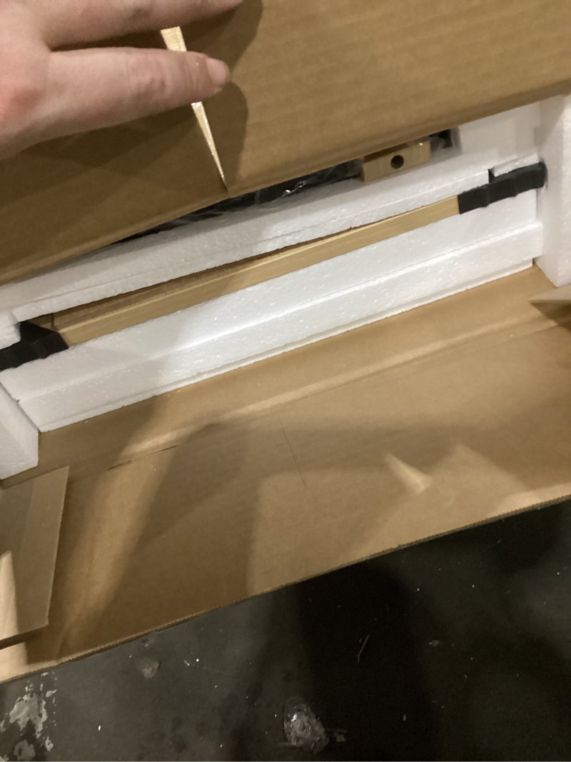 Condition photo showing New/Like New for Fluted Night Stand Set 2 with Charging Station, Wood Nightstand with Large Drawer and Open Storage Cabinet, Mid-Century Modern Bedside Table End Table for Bedroom Closet Office C - Reclaimed Light Oak 2