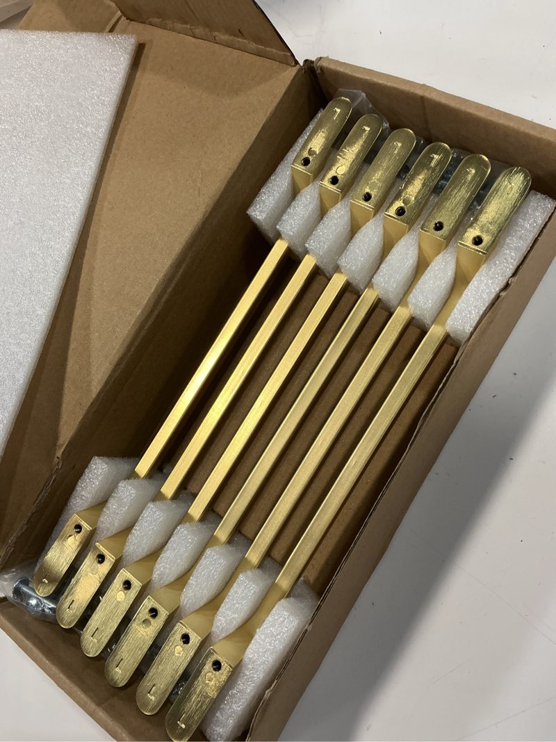 Condition photo showing Good Condition for goo-ki 6 pack brushed brass cabinet handles drawer pulls -7.56" c-c modern bar cabinet pulls dresser handles kitchen zinc alloy cabinet hardware brushed brass 7.56 inch center-center