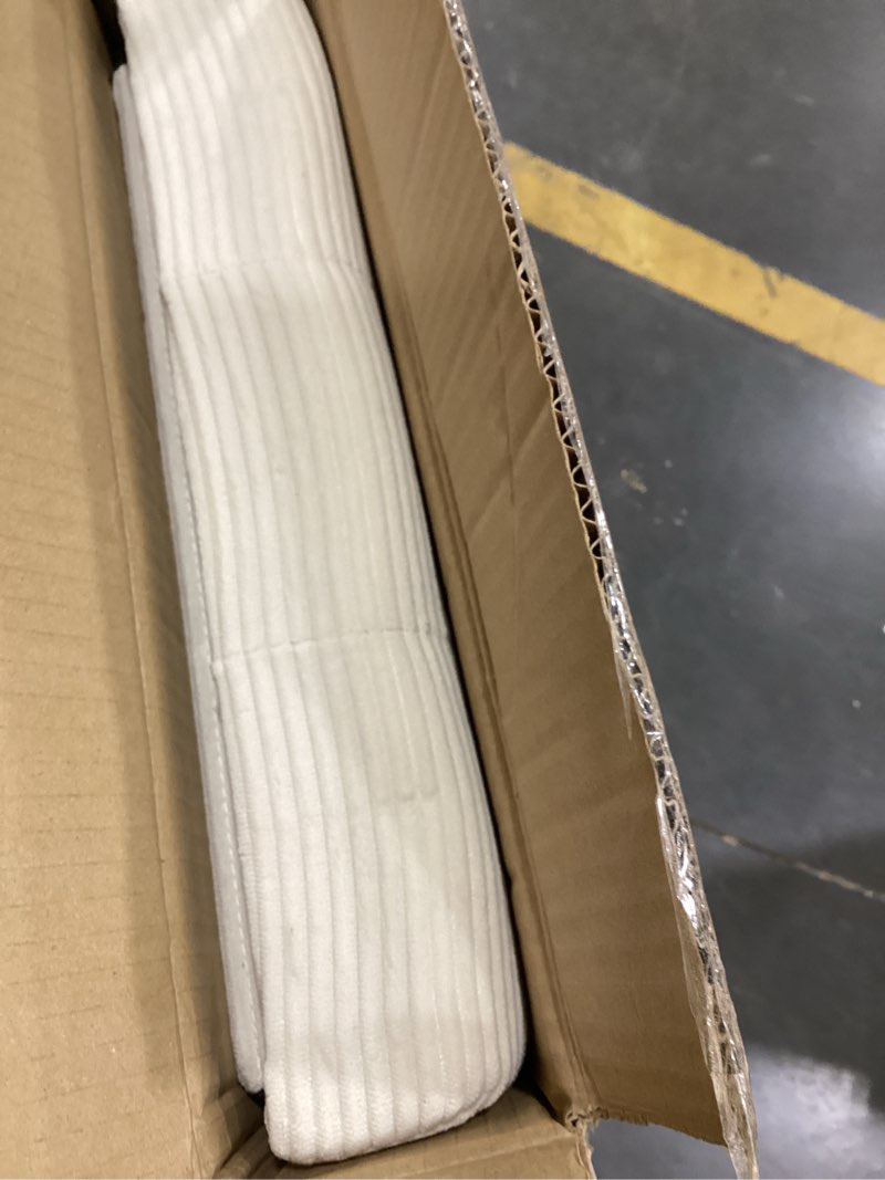 Condition photo showing Good Condition for songmics mazie collection - storage ottoman bench, foldable foot rest, 15 x 30 x 15 inches, end of bed bench, storage chest, load 660 lb, living room, bedroom, entryway, cream white ulsf603w01 cream white 15"d x 30"w x 15"h corduroy