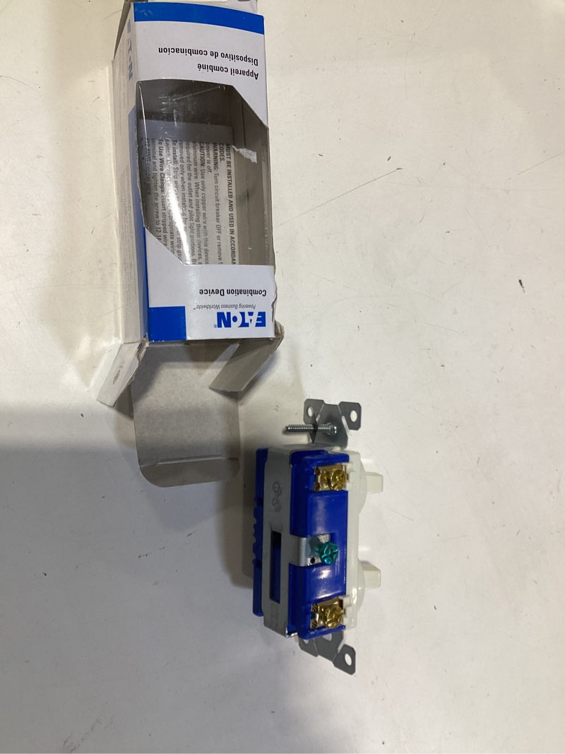 Condition photo showing Good Condition for eaton 15-amp single-pole combination light switch , light almond item