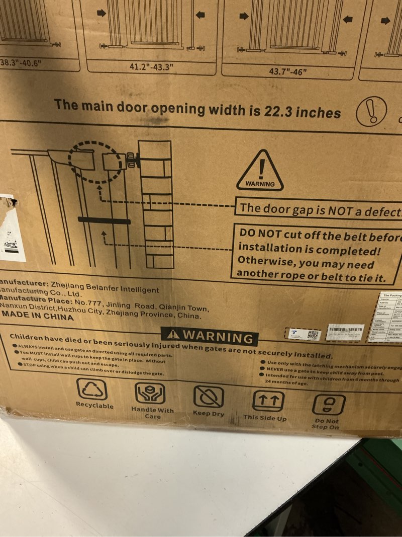 Condition photo showing Good Condition for cumbor 30-48 in baby gate for stairs, auto close dog gate indoor cool gray | mom's choice awards winner, double lock safety for doorways, one-hand open child gate for toddlers & pets, pressure mounted
