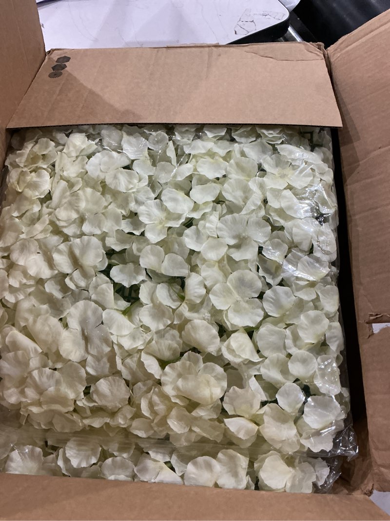 Condition photo showing New/Like New for artificial wall flower backdrop 24x16 inch 3d silk hydrangea floral panel for photo background home party wedding backdrop decoration (6, cream)