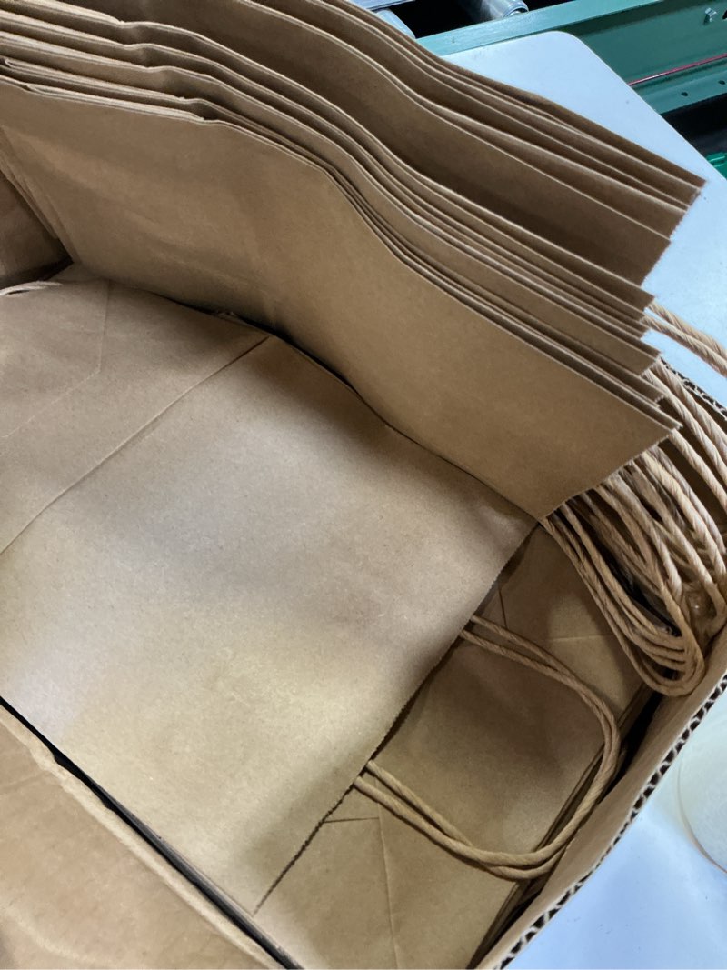 Condition photo showing Good Condition for racetop brown paper bags with handles bulk 100pcs 8x4.5x10.8 inch gift bags bulk, brown kraft paper bags for retail, party, shopping, favor brown 8x4.5x10.8 1 count (pack of 100)