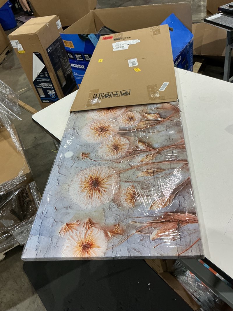 Condition photo showing New/Like New for vxmxfte floral picture art wall decor - large-sized printed picture suitable decoration for living room abstract colorful flower for dining room and bedroom wall aesthetic 20 x 40 in wood frame 40"l x 20"w abstract golden dandelion